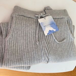 NWT Majorelle Knit Pants Heather Grey XS Cotton Drawstring Elasticized NEW